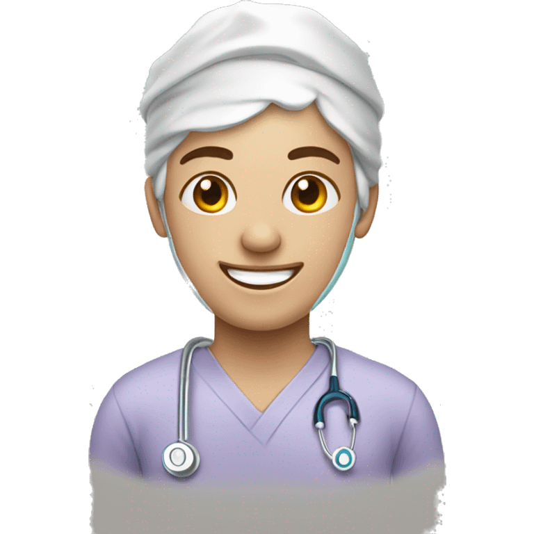 happy patient in hospital emoji