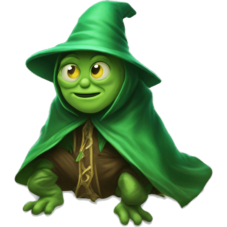 Crawly the green gnom wizard emoji