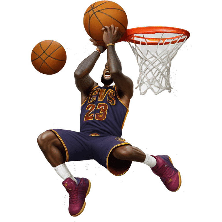 Lebron Jame dunking emoji