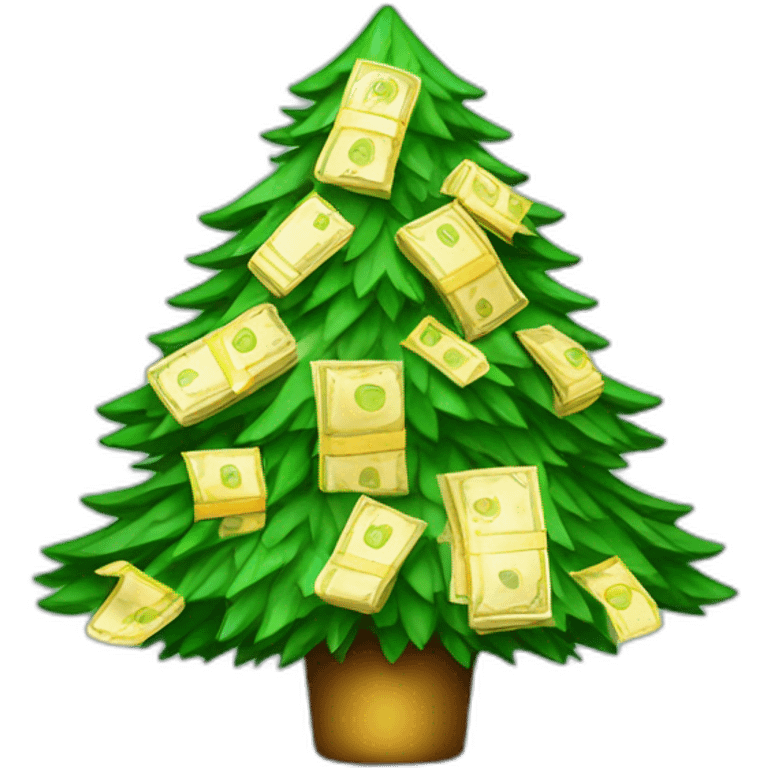 Christmas tree with money emoji