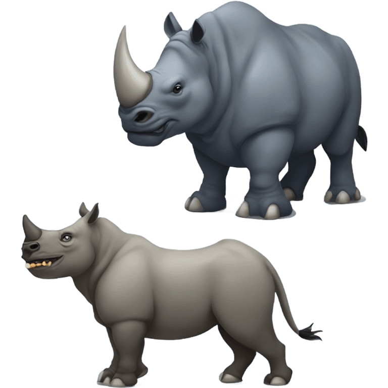 A mean rhino and an alpha wolf  emoji