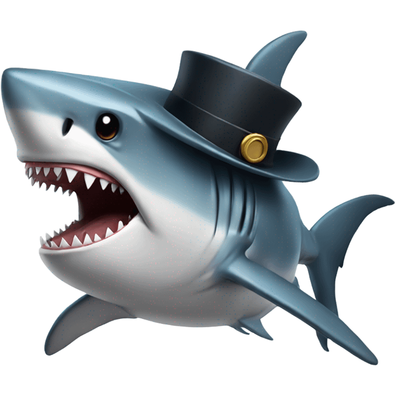 shark with tophat emoji