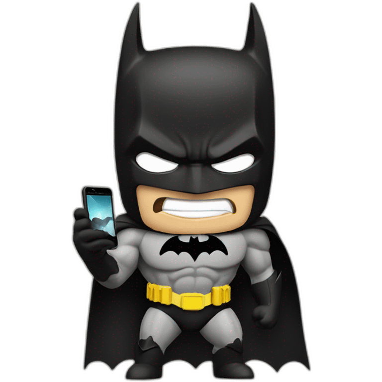 Batman crushing an iPhone emoji