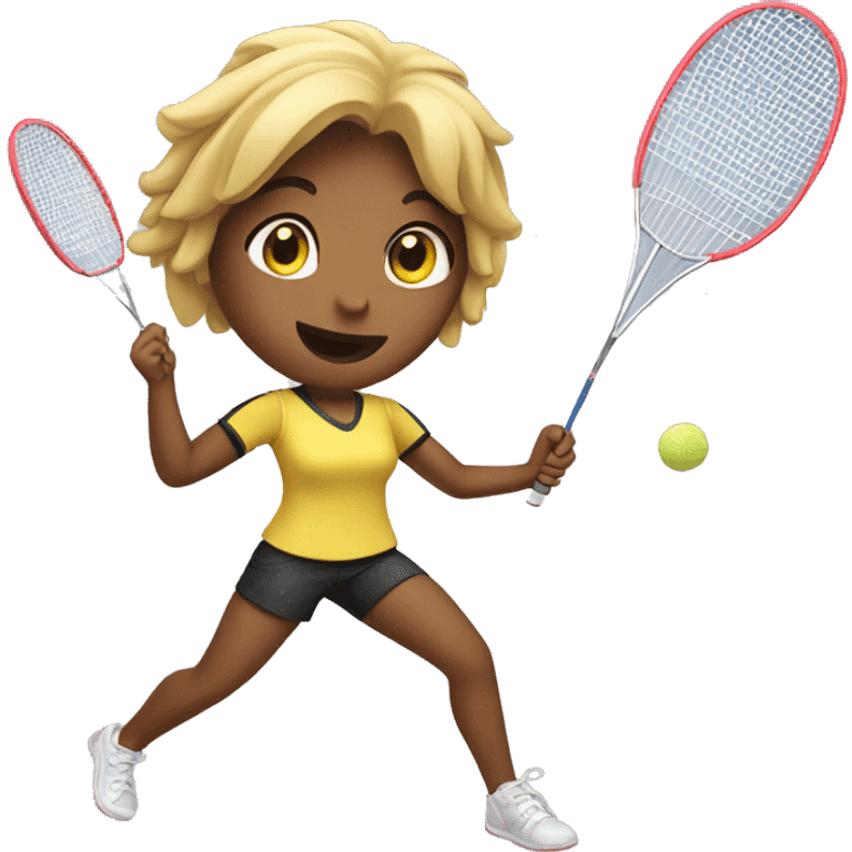 girl playing a badminton smash emoji