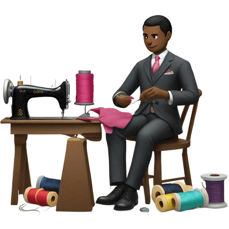 haberdasher sewing a suit emoji