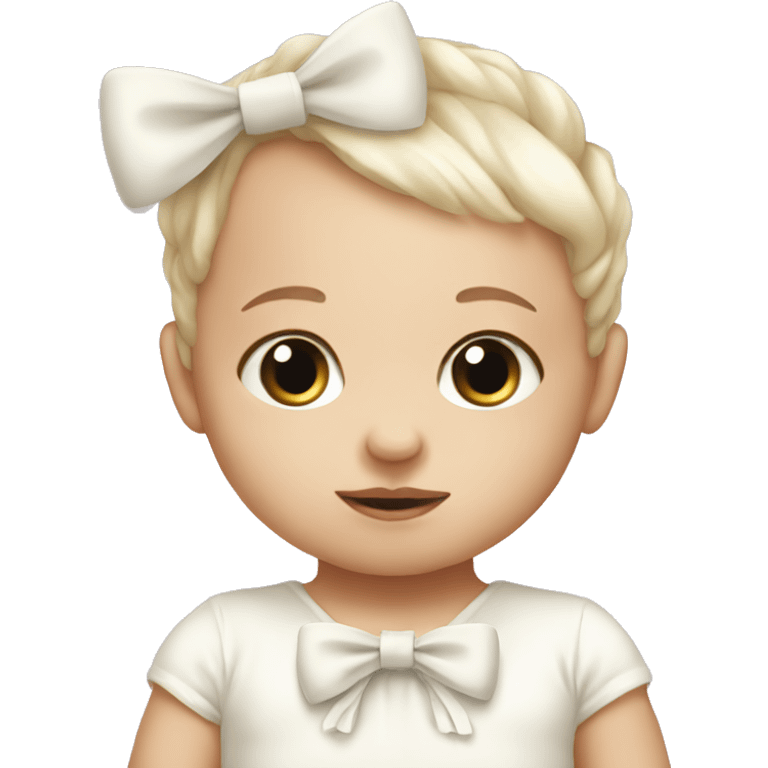 White Baby with bow  emoji