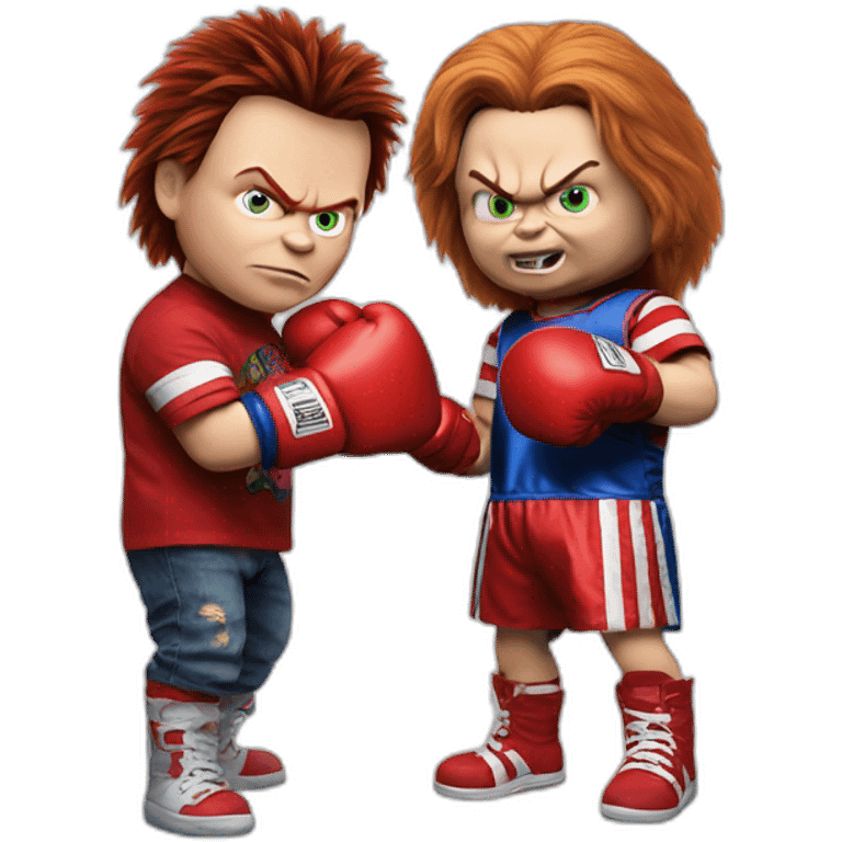 Chucky boxing with chucky emoji