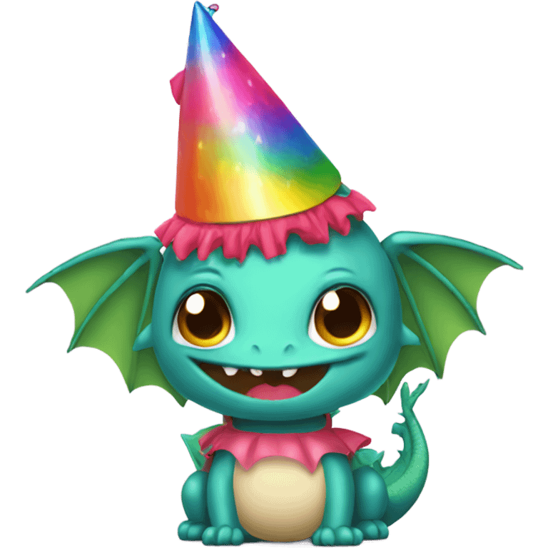 Dragon in a tutu and a party hat  emoji