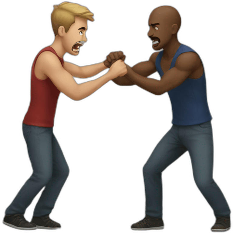 man fights another man emoji