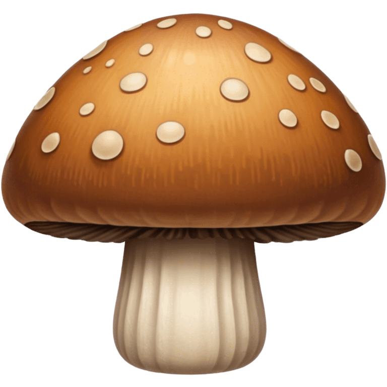 a brown coloured mushroom with a thick and wide, long brown stipe emoji