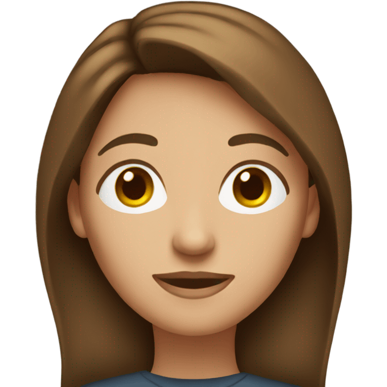 Woman with brown hair in laptop  emoji