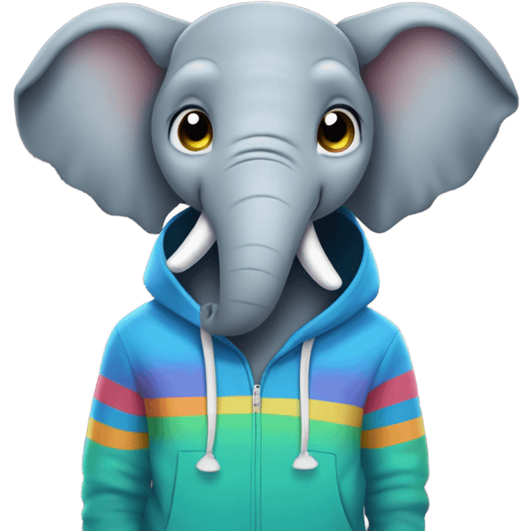 Elephant wearing hoodie emoji