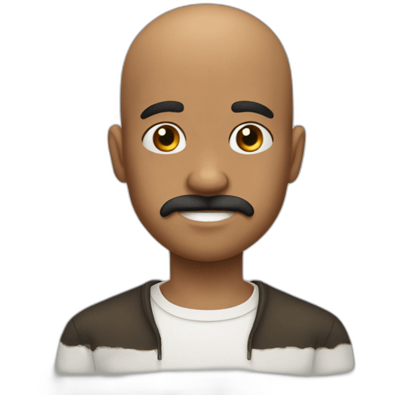 Bald-boy-moustache-scar-cheek emoji