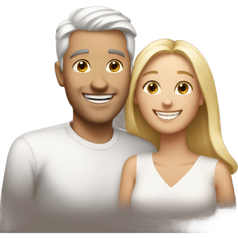 happy white couple emoji