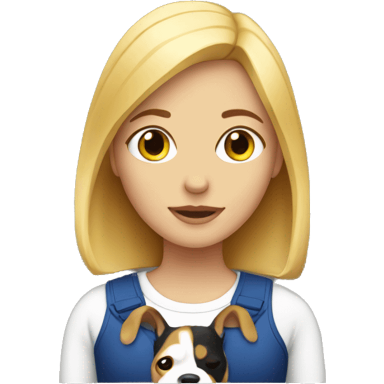 Blonde girl with a beagle emoji