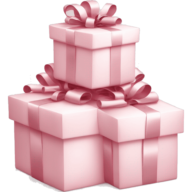 Light pink Christmas gifts under a white Christmas tree  emoji