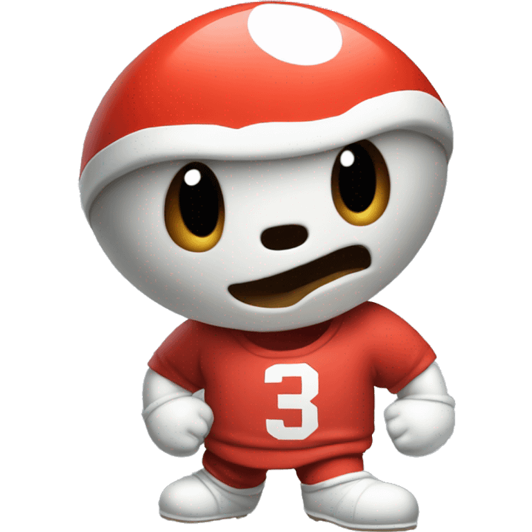 Shy guy from Mario playing football emoji