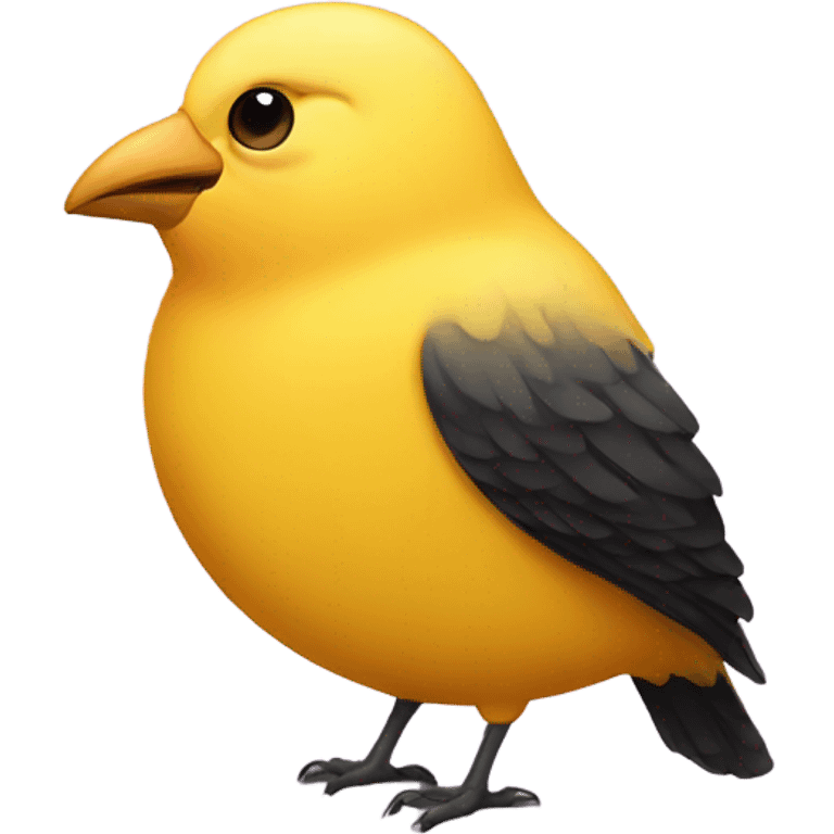 yellow fat bird with human nose emoji