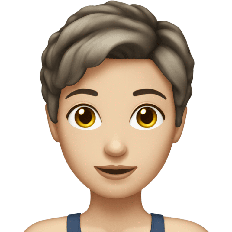 short haired brunette white girl emoji