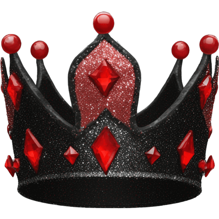 red and black gothic glittery crown emoji