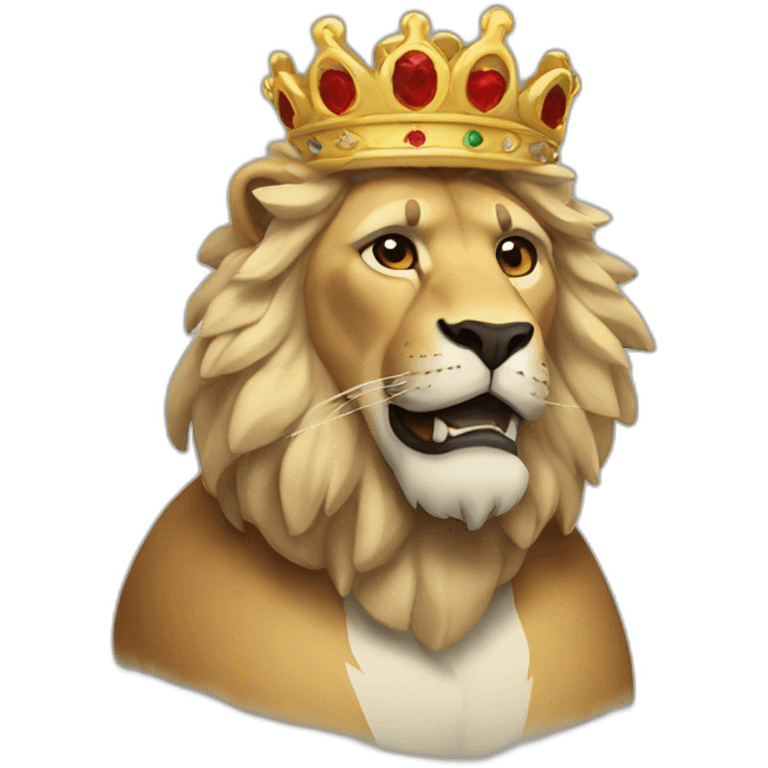 León con una corona emoji