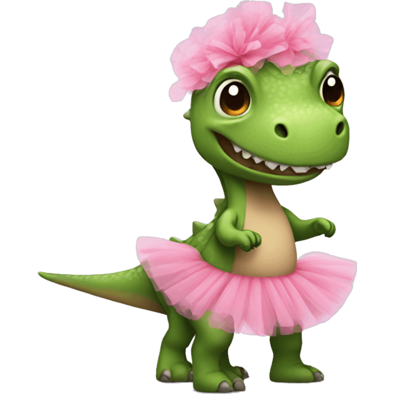 Dino with a tutu emoji