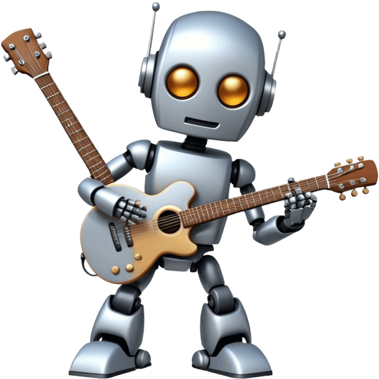 Robot playing guitar emoji