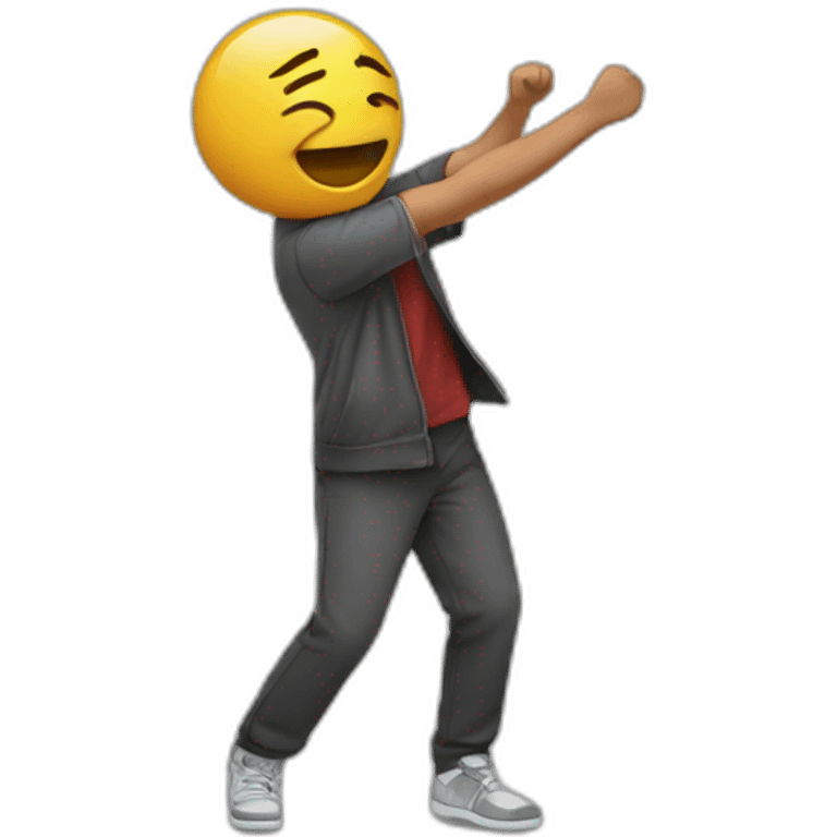 Une personne qui fait un dab emoji