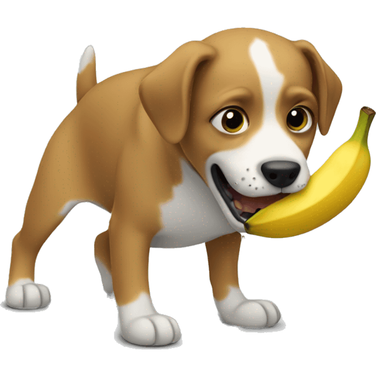 dog eating a banana emoji