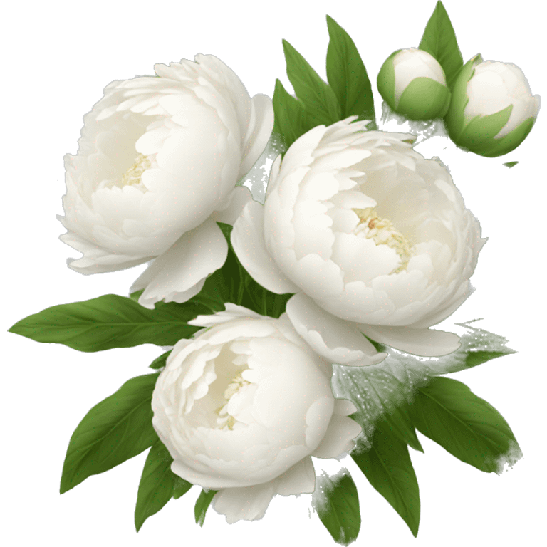 White peonies bouquet  emoji