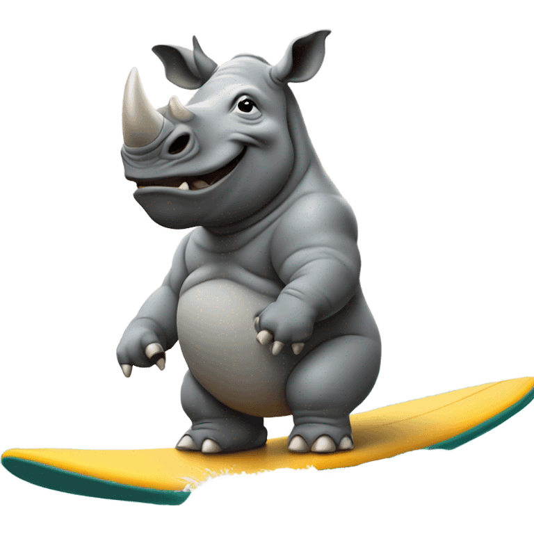 Rhino on surfboard  emoji