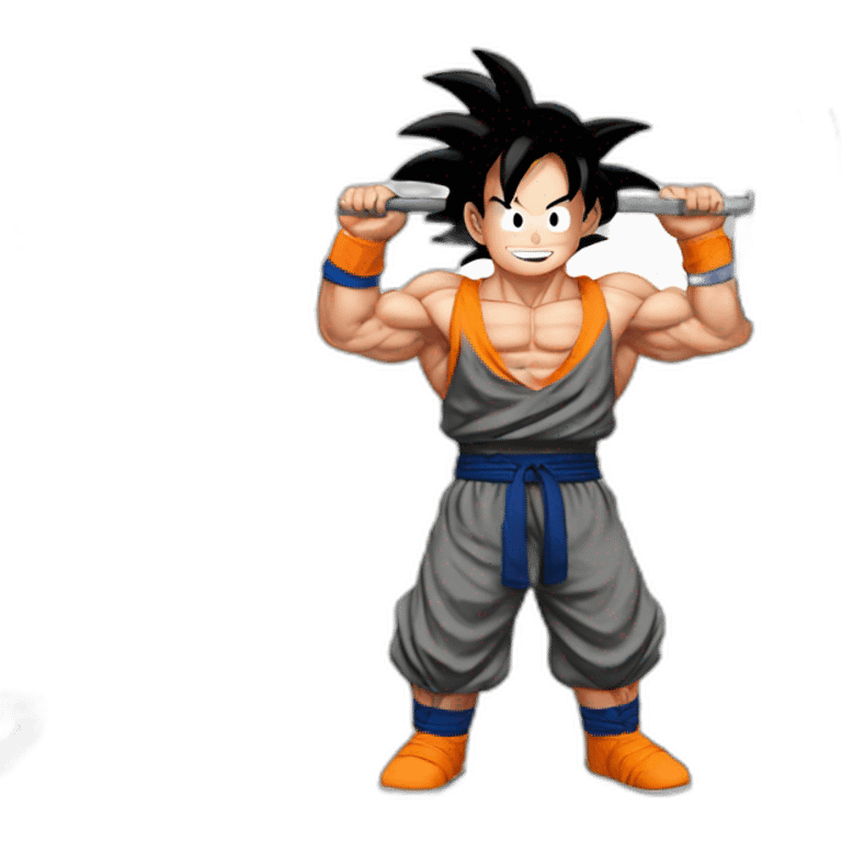 Goku doing gym emoji