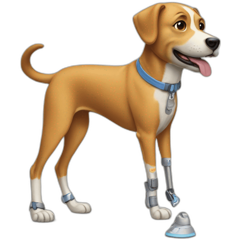 Dog with prosthetic leg  emoji