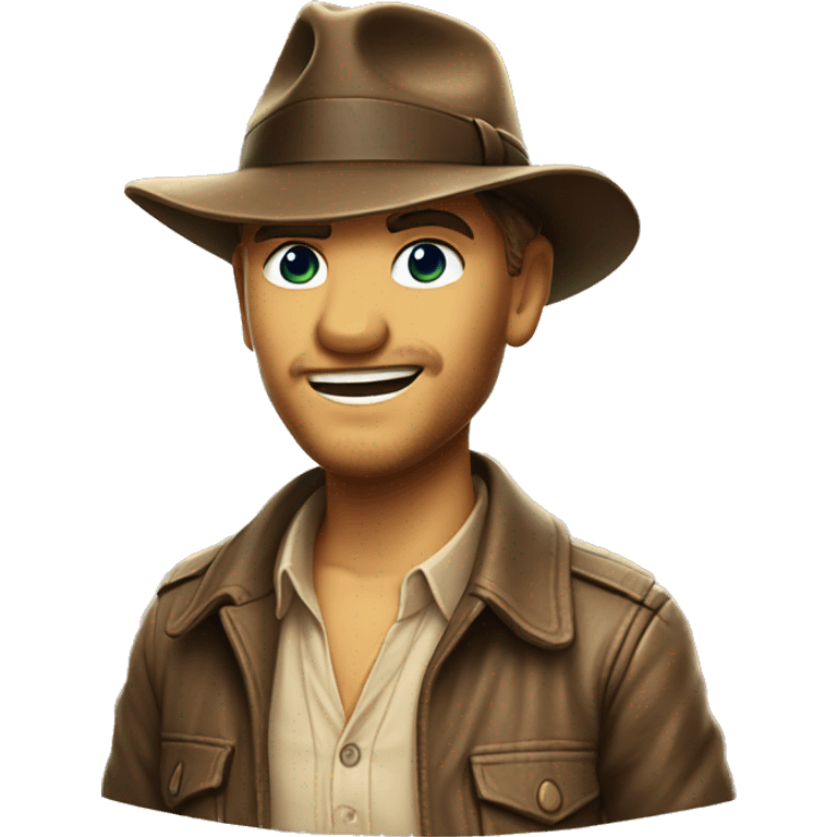 Indiana jones as a dinosaur  emoji