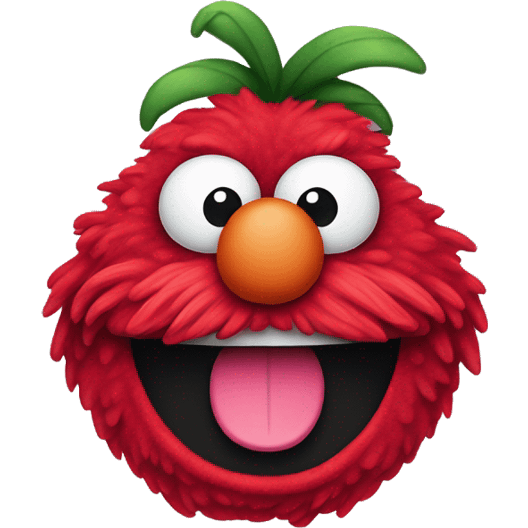 elmo with pink moustache, not hair emoji