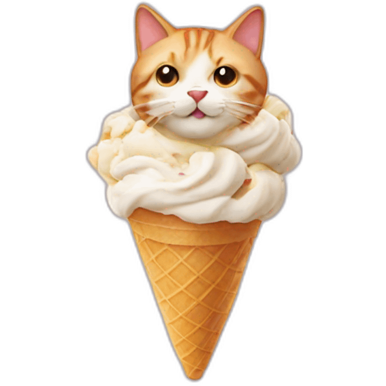 cat in an ice cream emoji