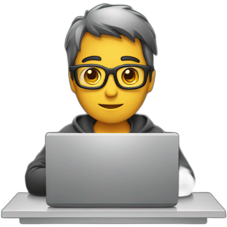 web developer working on computer powered by linux emoji