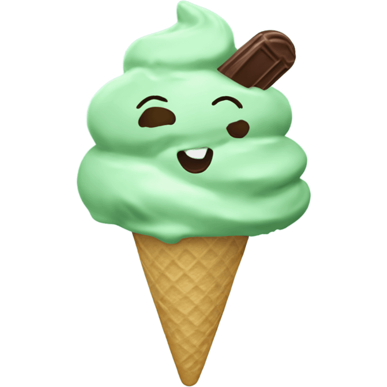 Mint chocolate chip ice cream emoji