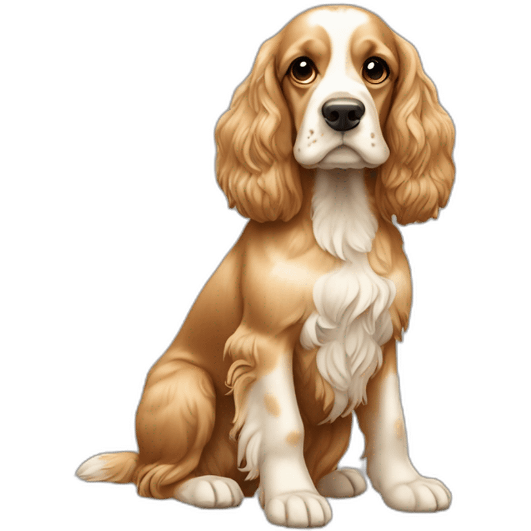 Dog-english-cocker-spaniel-full-body-golden emoji