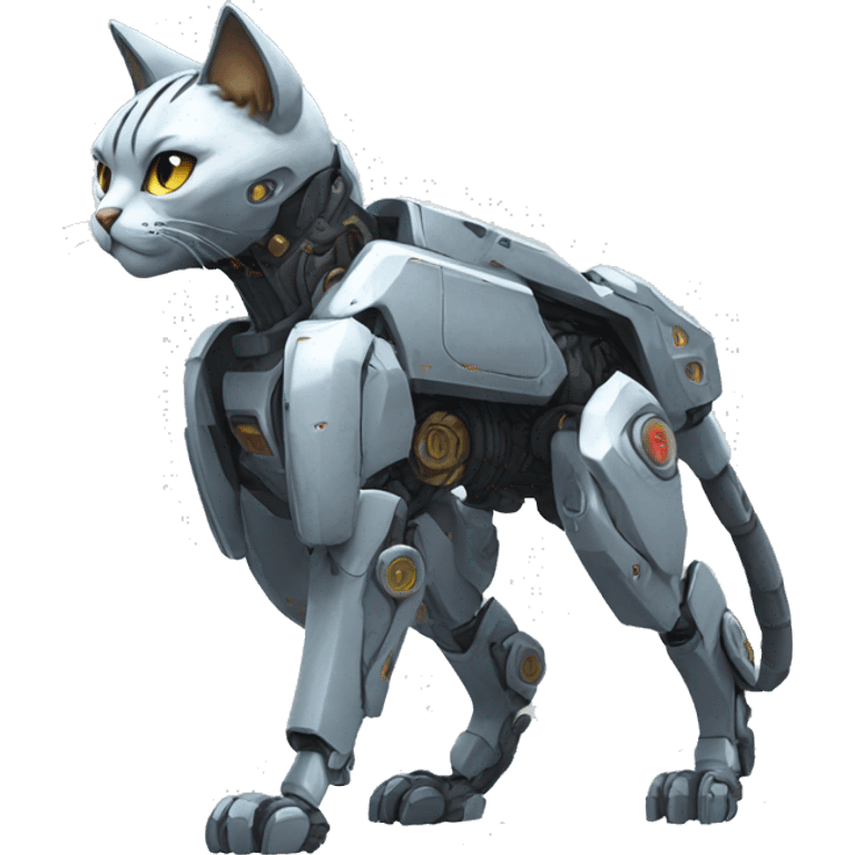 Mecha cat full body emoji