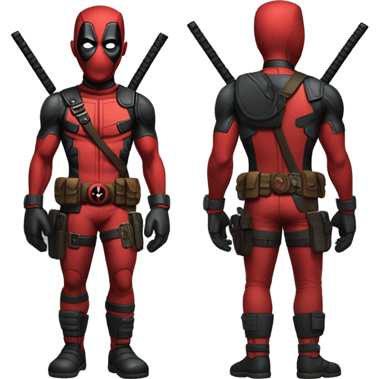 Cute deadpool character full body emoji