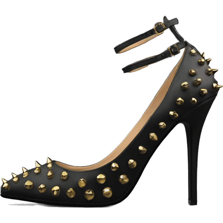 Black sting rivet court heels emoji