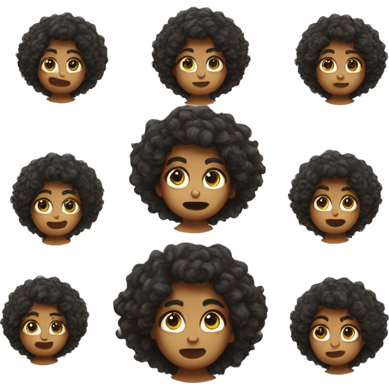 Girl with a curly hair shrugging her shoulders emoji