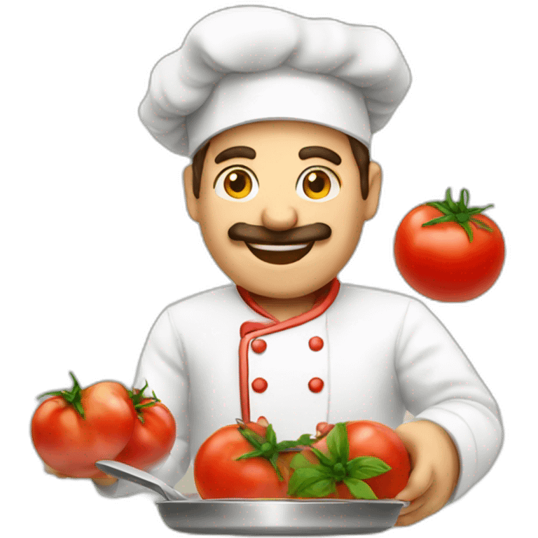 Italian chef cooking tomatoes emoji