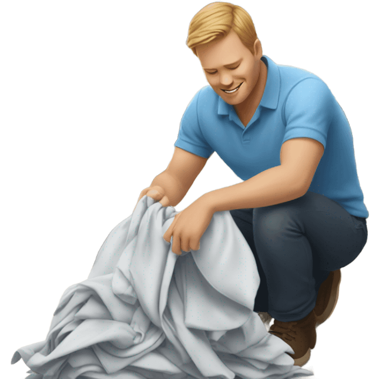 White Man doing laundry emoji