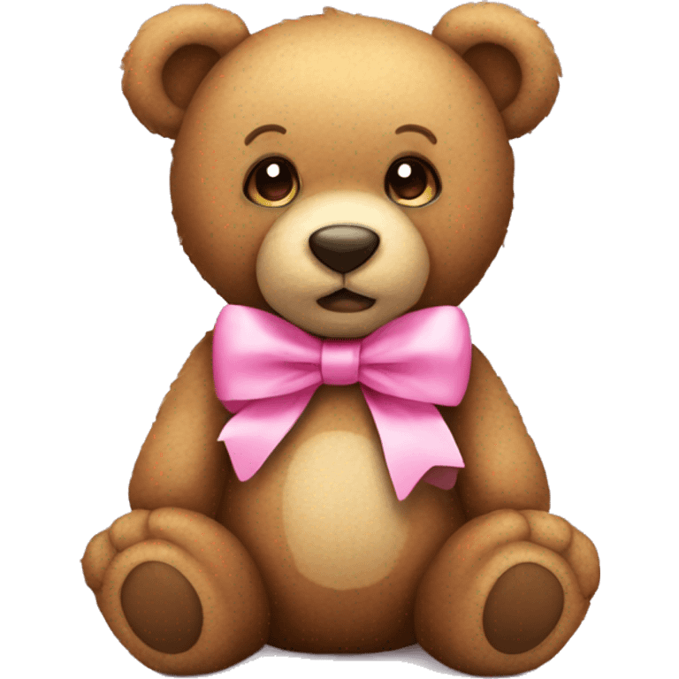 Teddy bear with pink bow emoji