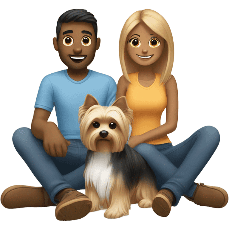 Couple with a yorkie emoji