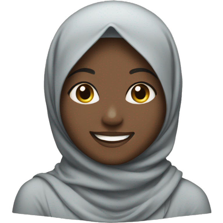 Black girl in hijab smiling happily  emoji