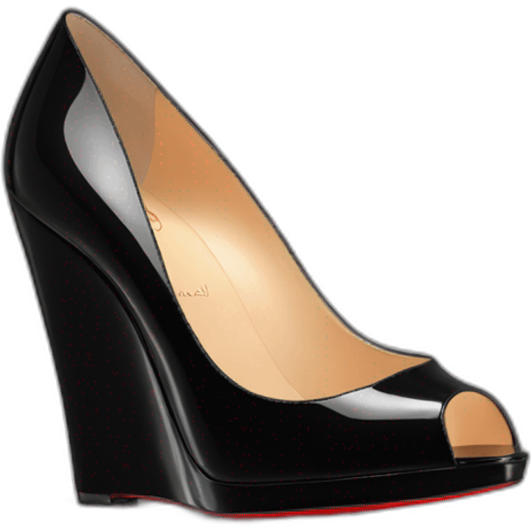 WEDGE LOUBOUTIN black PATENT emoji