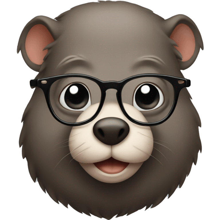 mole without fur but with glasses emoji